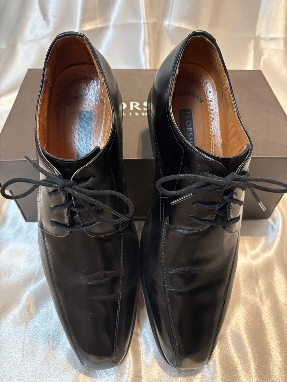 Florsheim Black Leather Derby Dress Shoes